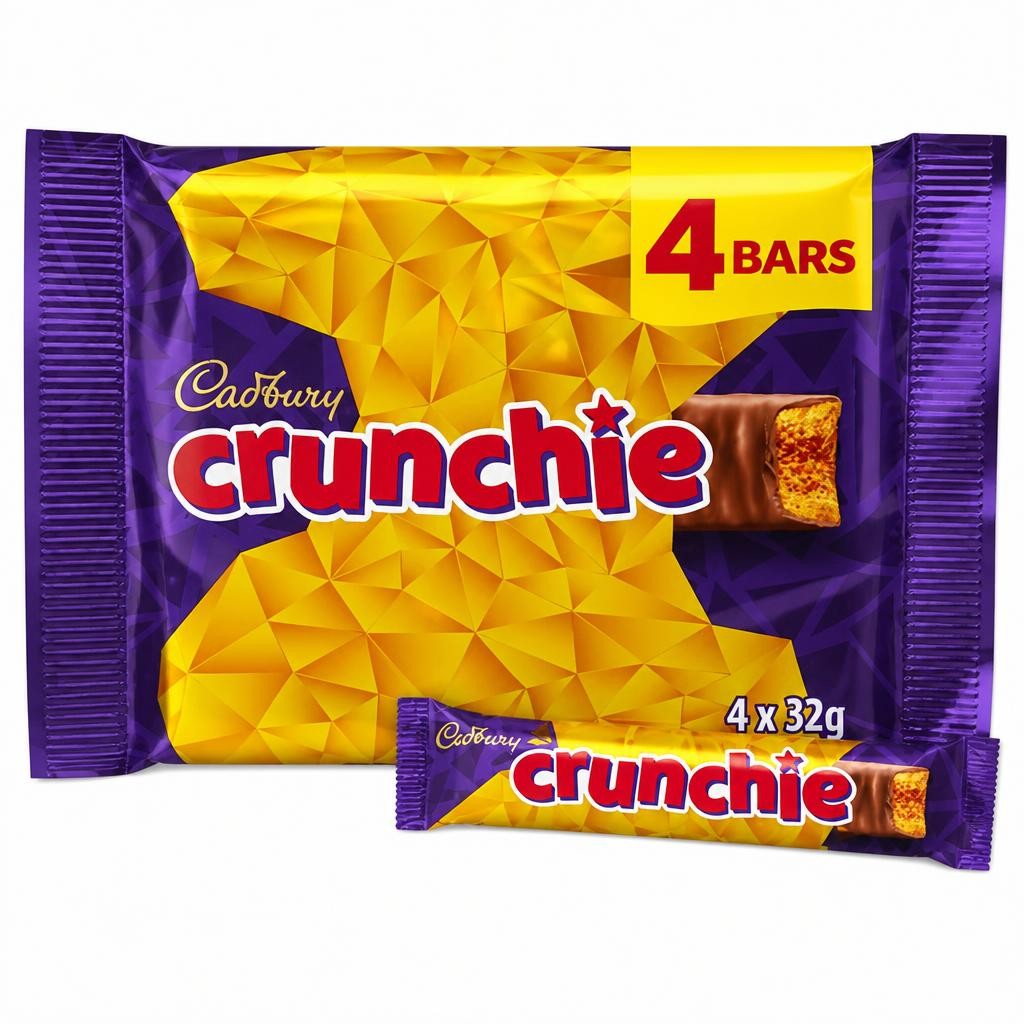 Cadbury Crunchie Chocolate Bar 4 Pack Multipack