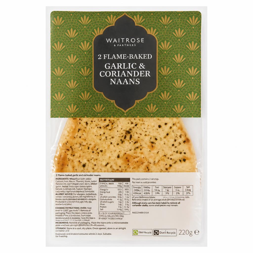 Waitrose Garlic & Coriander Naans