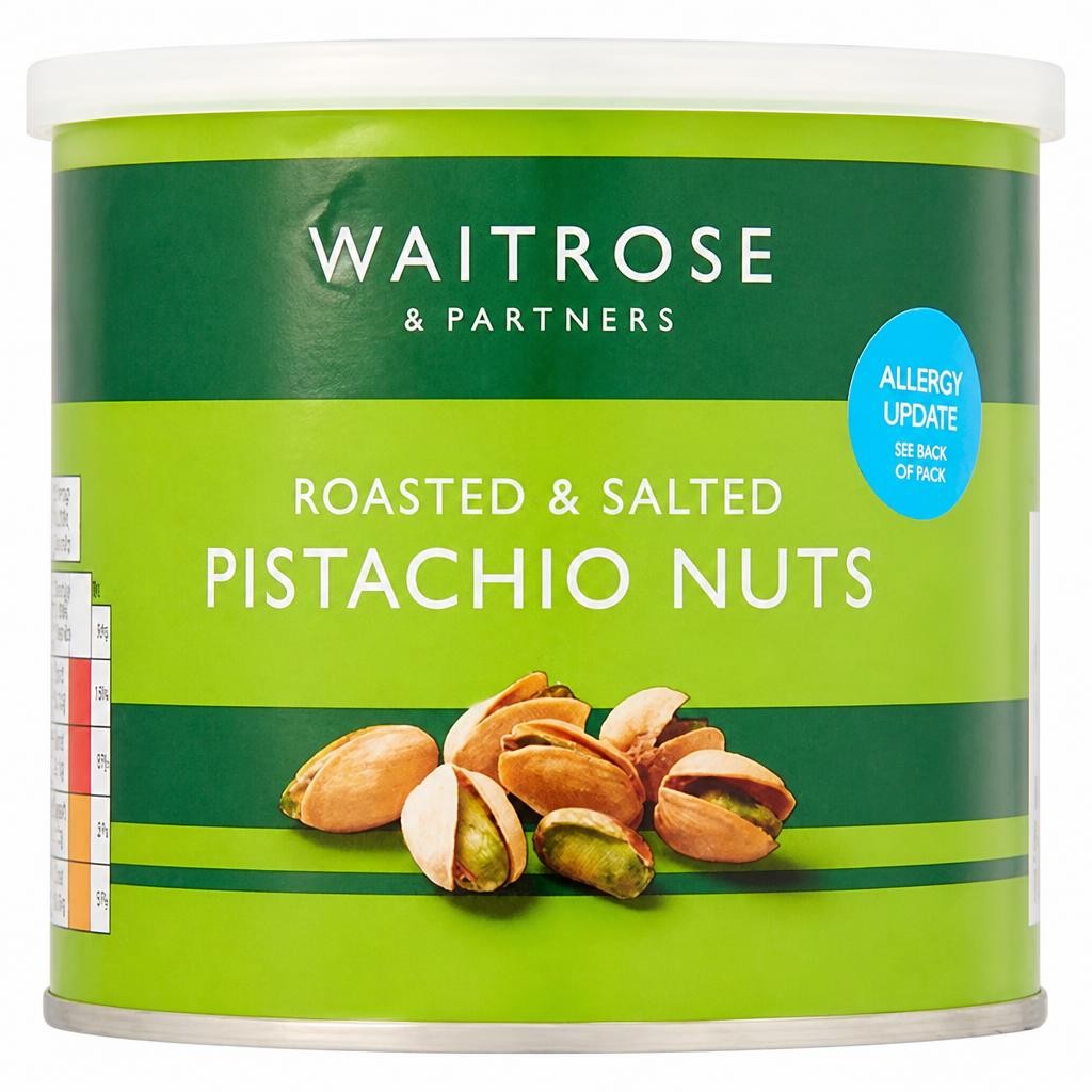 Waitrose Roasted & Salted Pistachio Nuts Can