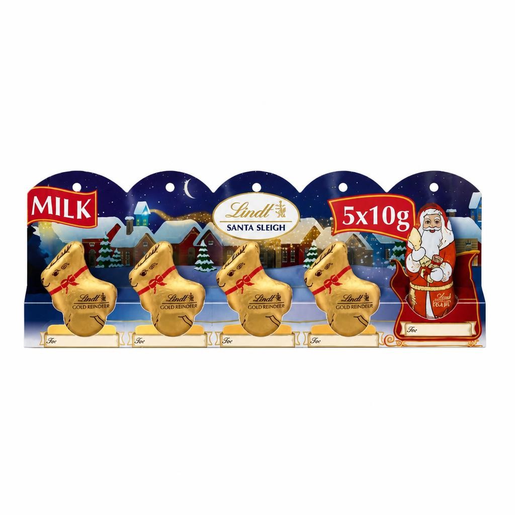 Lindt Santa Sleigh Christmas Milk Chocolate 5 x 50g