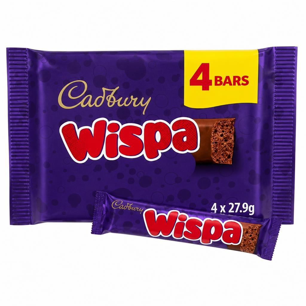 Cadbury Wispa Chocolate Bar 4 Pack Multipack