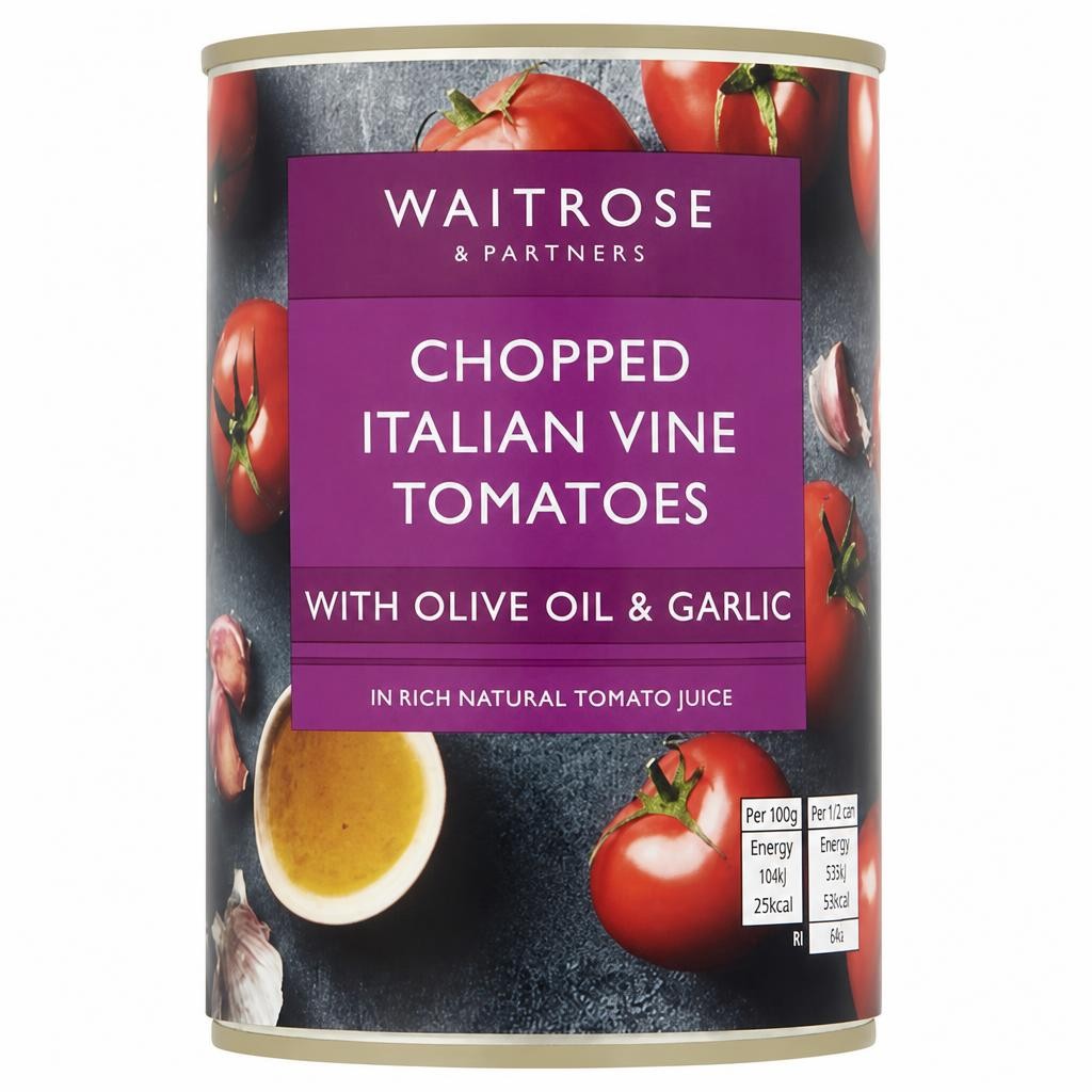 Waitrose Chopped Tomatoes with Olive Oil & Garlic