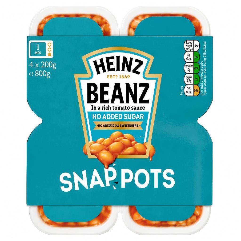 Heinz Baked Beans Snap Pots No Added Sugar