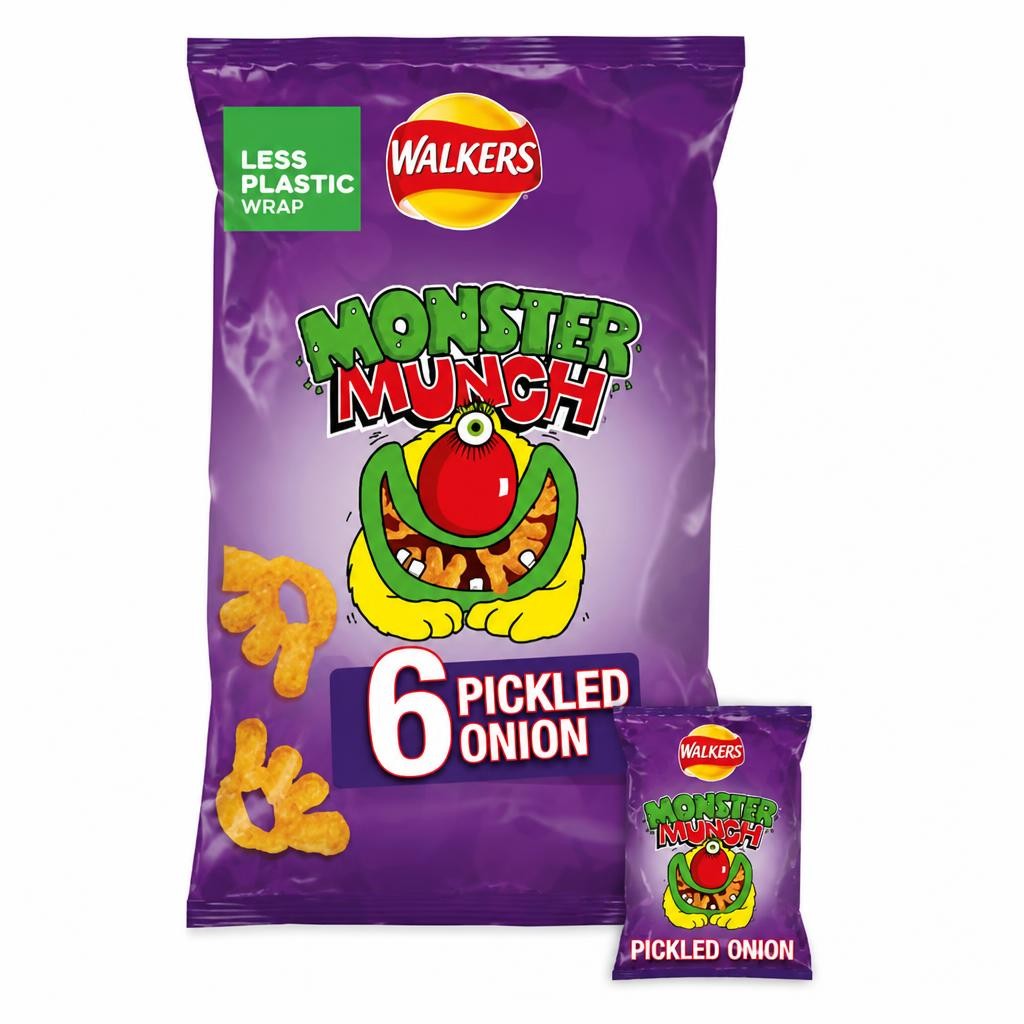 Walkers Monster Munch Crisps Pickled Onion Multipack Snacks