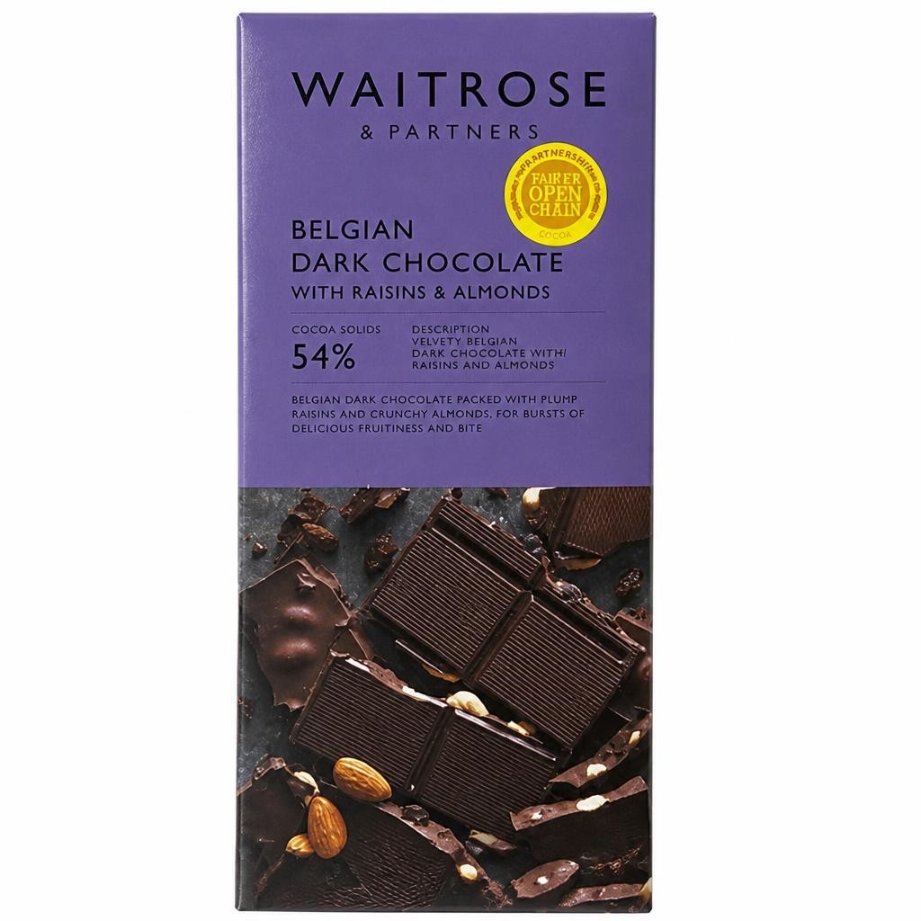 Waitrose Dark Choc with Raisins & Almonds