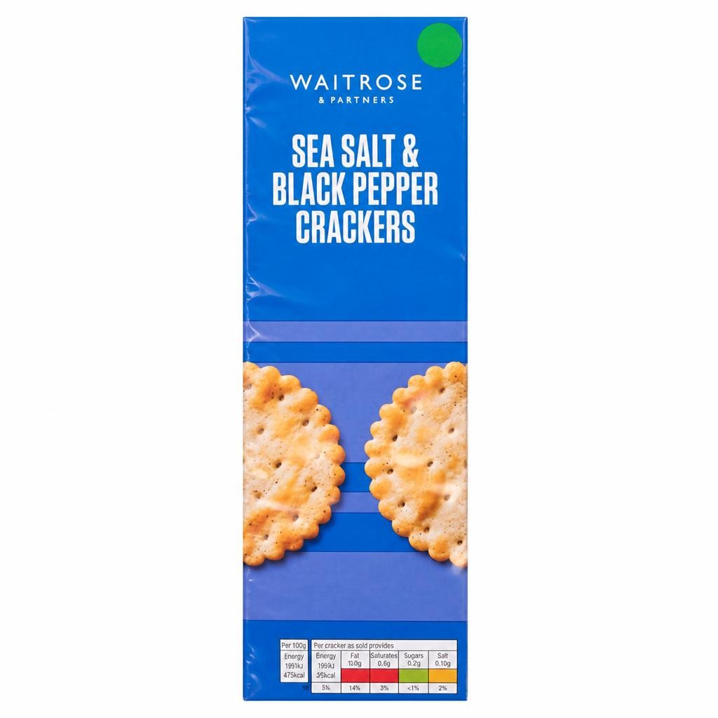 Waitrose Sea Salt & Black Pepper Crackers