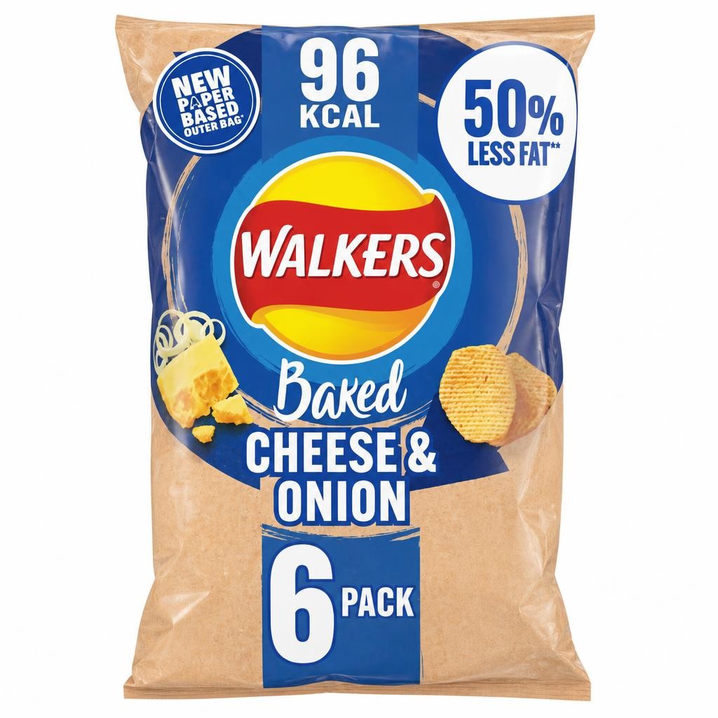 Walkers Baked Cheese & Onion Multipack Snacks Crisps
