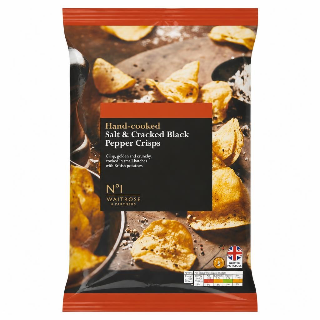 No.1 Hand-Cooked Salt & Cracked Black Pepper Crisps
