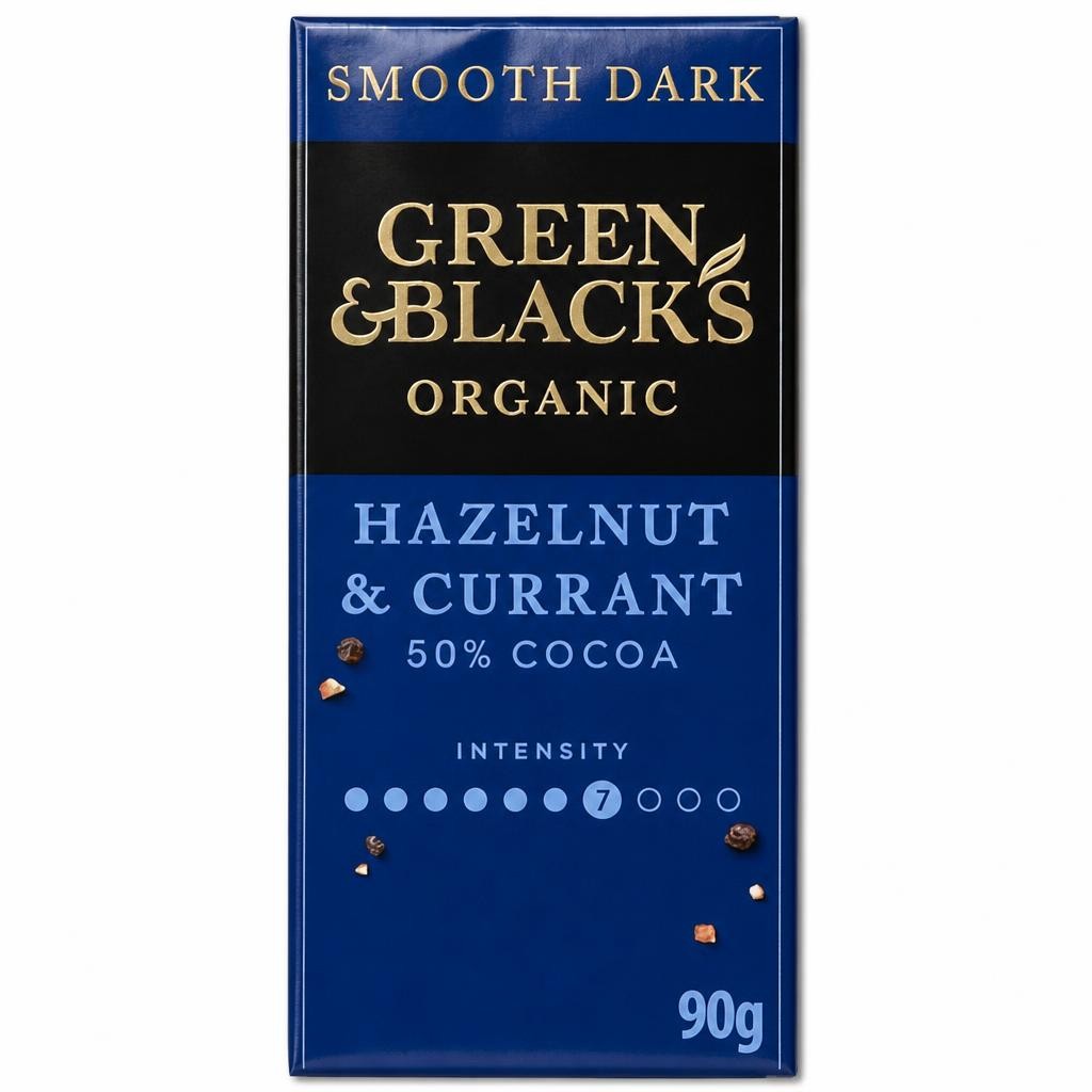Green & Black's Organic Hazelnut & Currant Dark Chocolate Bar