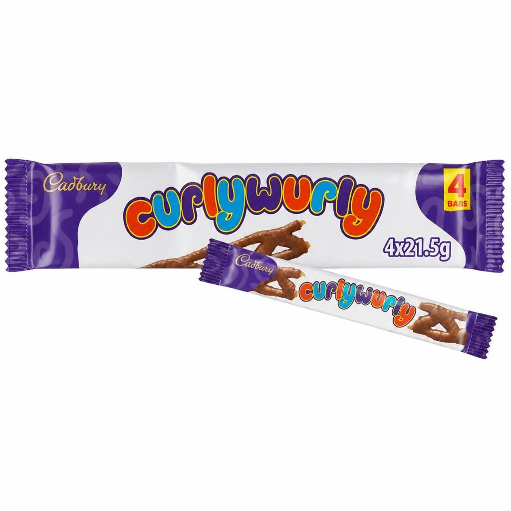 Cadbury Curly Wurly Chocolate Bar Multipack 4 pack