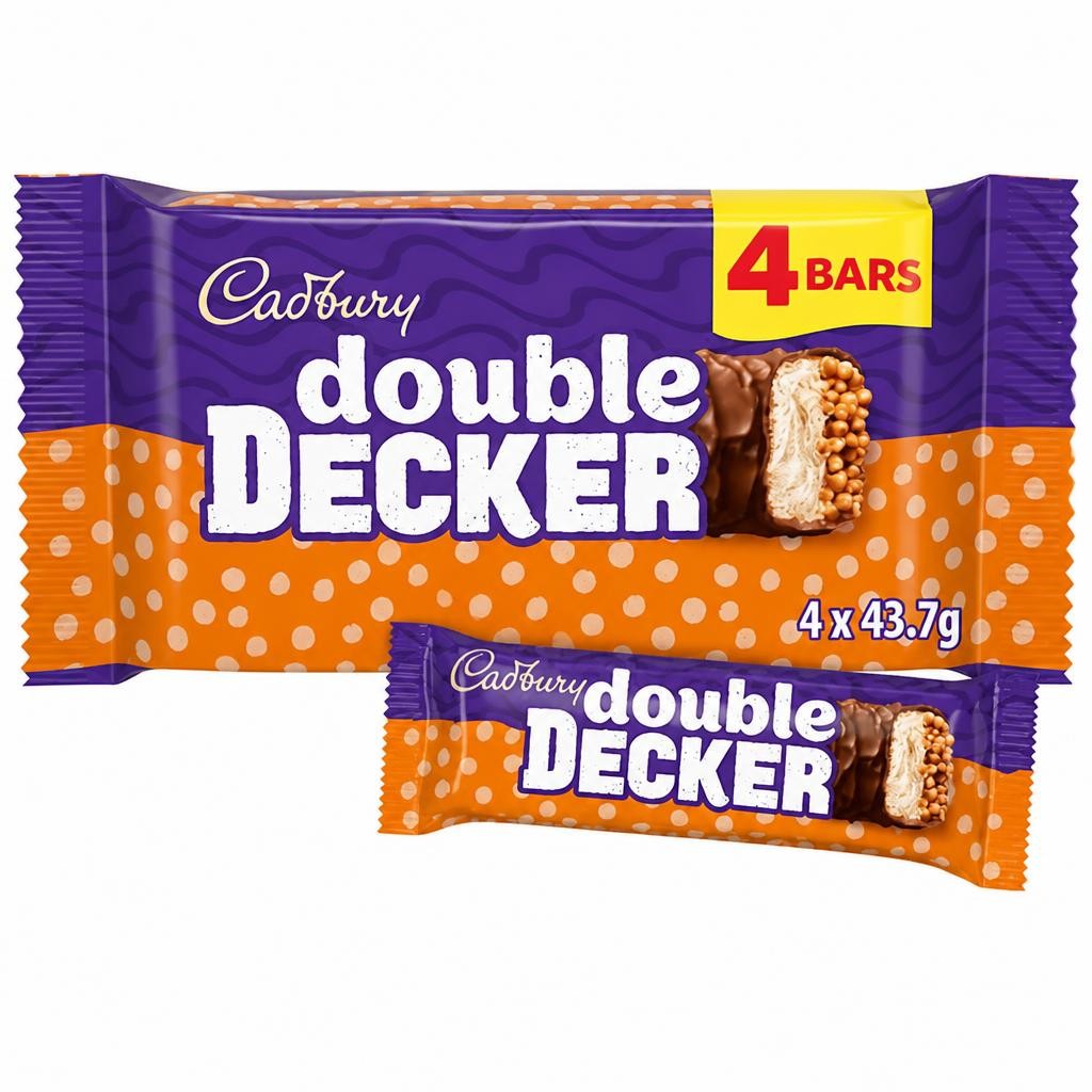 Cadbury Double Decker Chocolate Bar 4 Pack Multipack