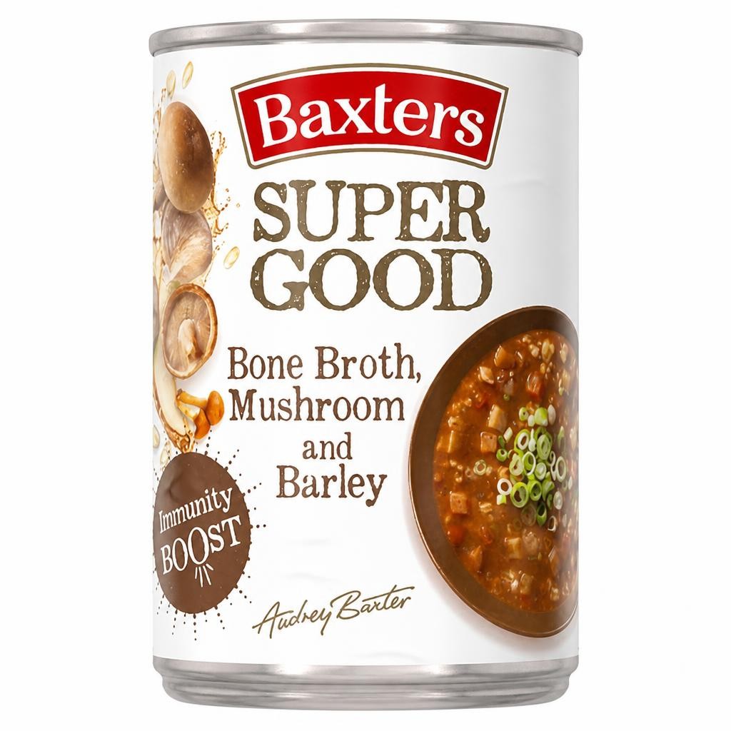 Baxters Super Good Bone Broth, Mushroom & Barley Soup