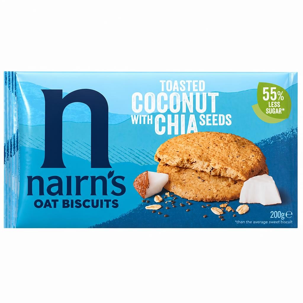 Nairn's Coconut & Chia Oat Biscuits 4x5