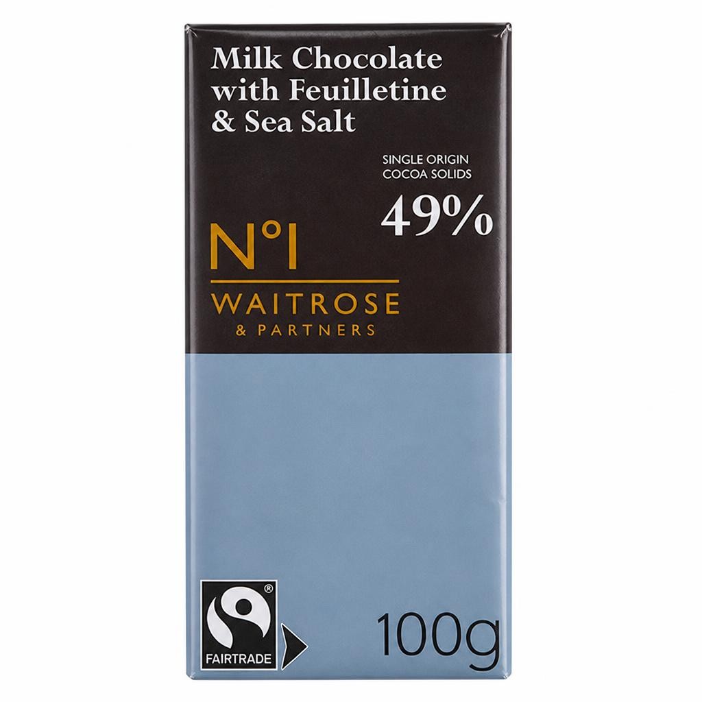 No.1 Fairtrade Milk Chocolate with Feuilletine & Sea Salt
