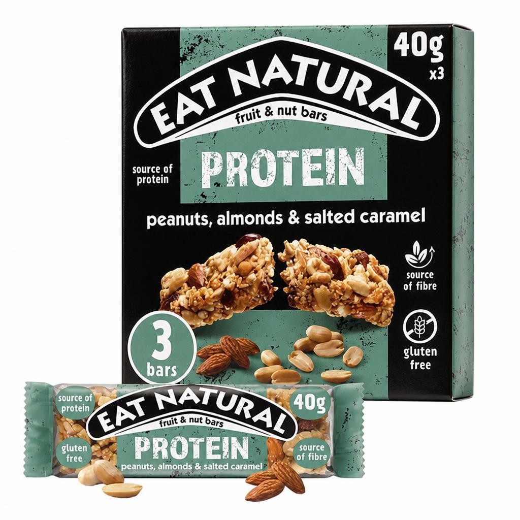 Eat Natural Protein Peanuts Almonds & Salted Caramel Multipack 3 Bars