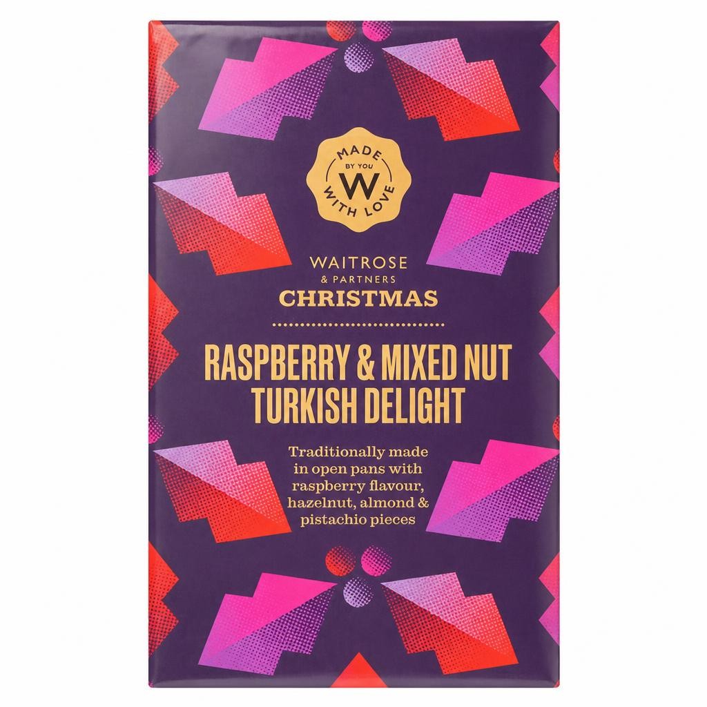 Waitrose Christmas Raspberry & Mixed Nut Turkish Delight