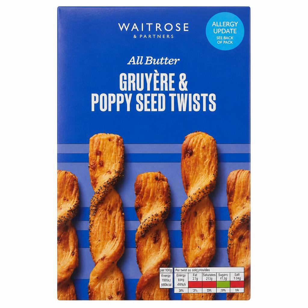 Waitrose All Butter Gruyere & Poppy Seed Twists