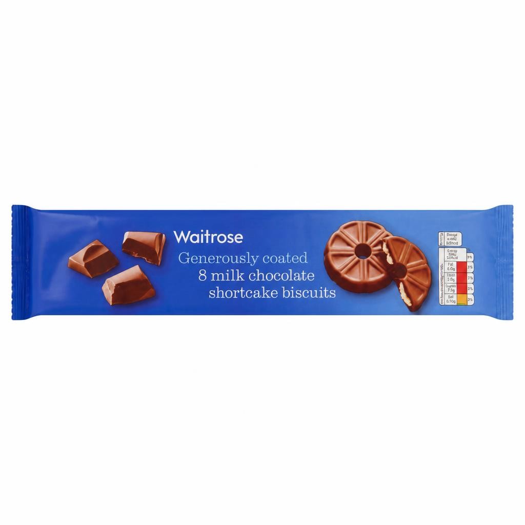Waitrose 8 Milk Chocolate Shortcake Biscuits