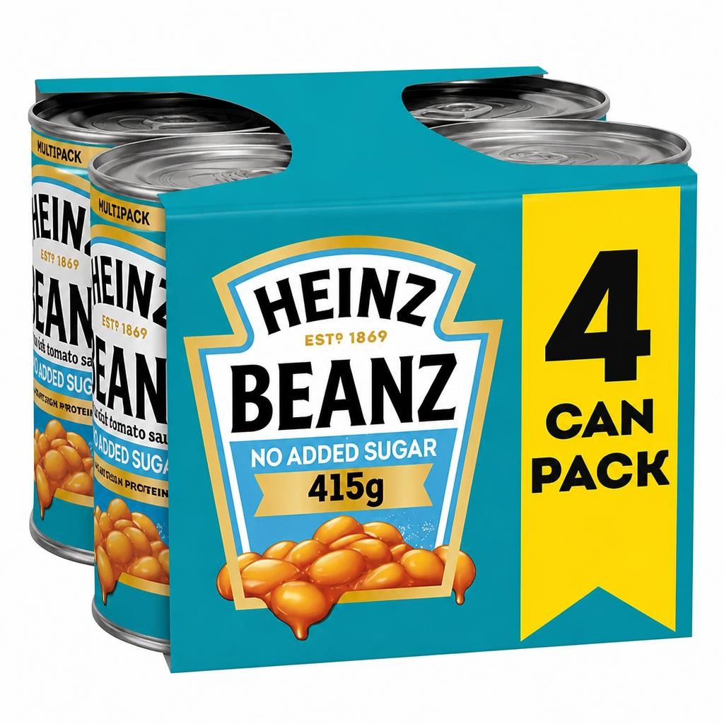 Heinz Baked Beans No Added Sugar 4 Pack