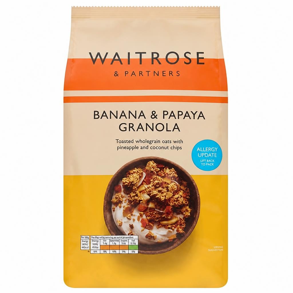 Waitrose Banana & Papaya Granola 1Kg