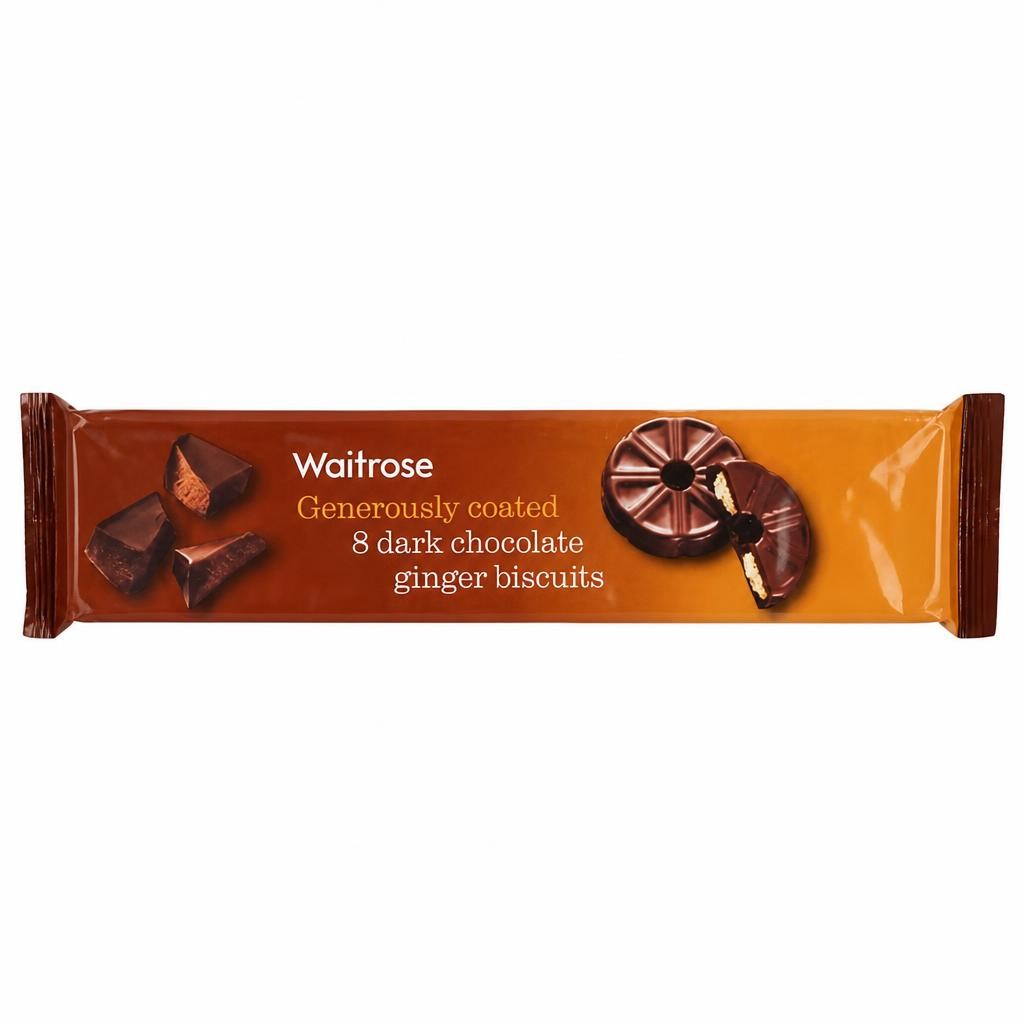 Waitrose 8 Dark Chocolate Ginger Biscuits