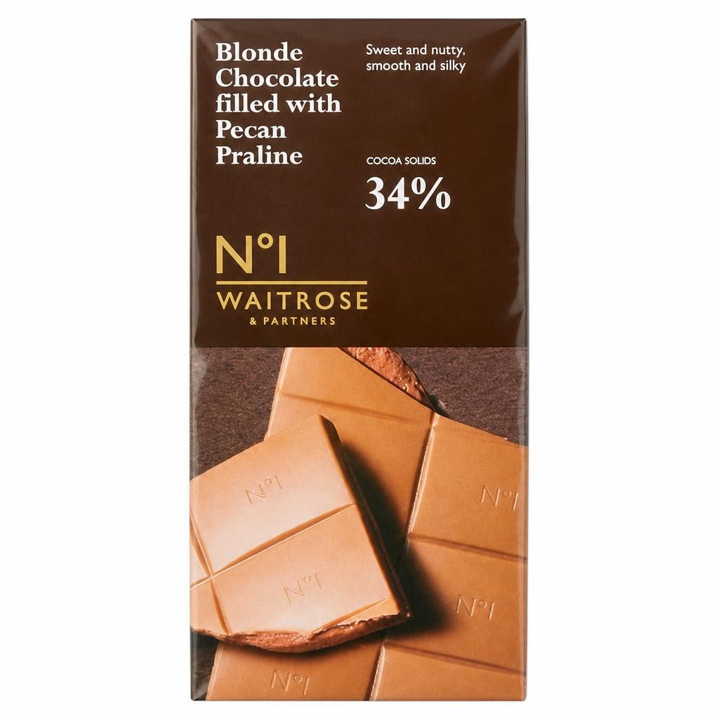 No.1 Blonde Chocolate filled with Pecan Praline