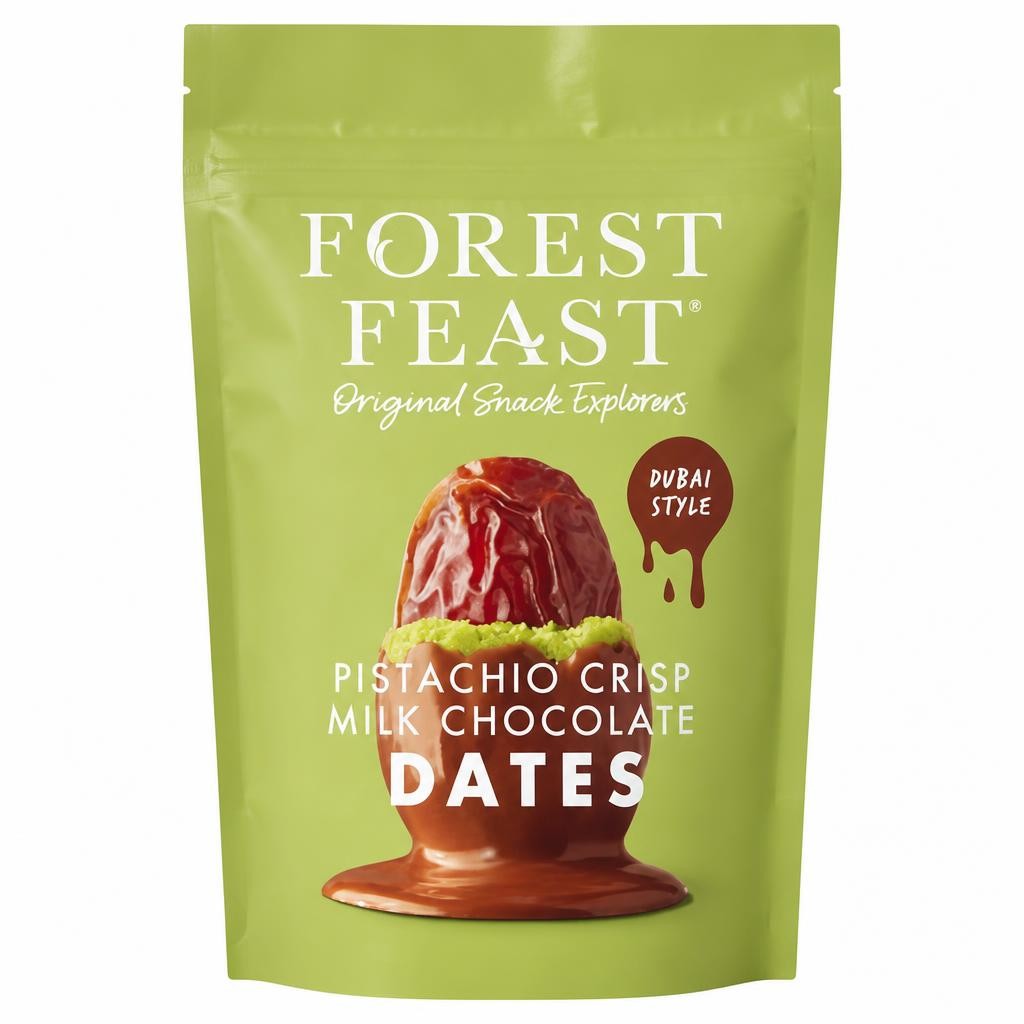 Forest Feast Pistachio Crisp Milk Chocolate Dates
