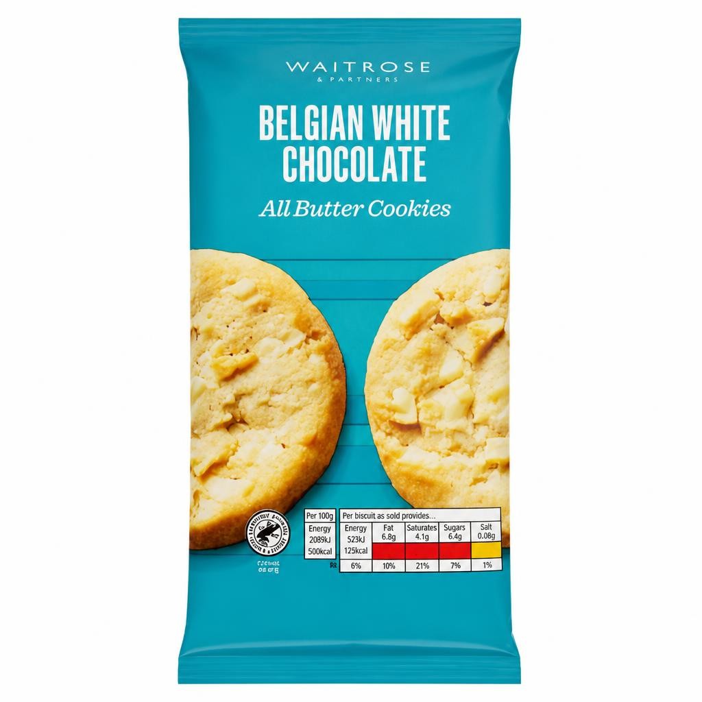 Waitrose Belgian White Chocolate All Butter Cookies