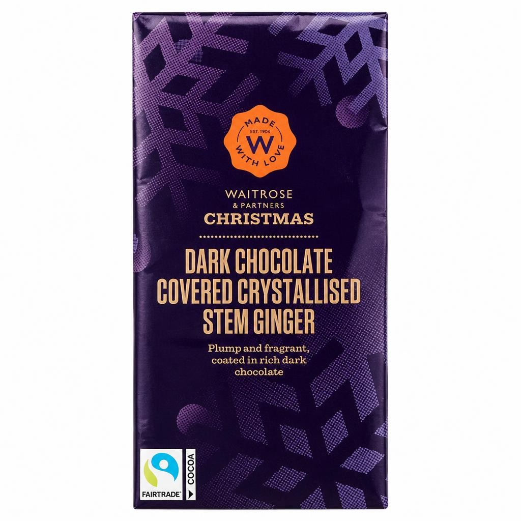 Waitrose Christmas Dark Chocolate Covered Crystallised Stem Ginger