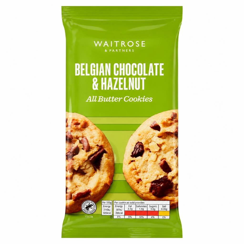 Waitrose Belgian Chocolate & Hazelnut All Butter Cookies