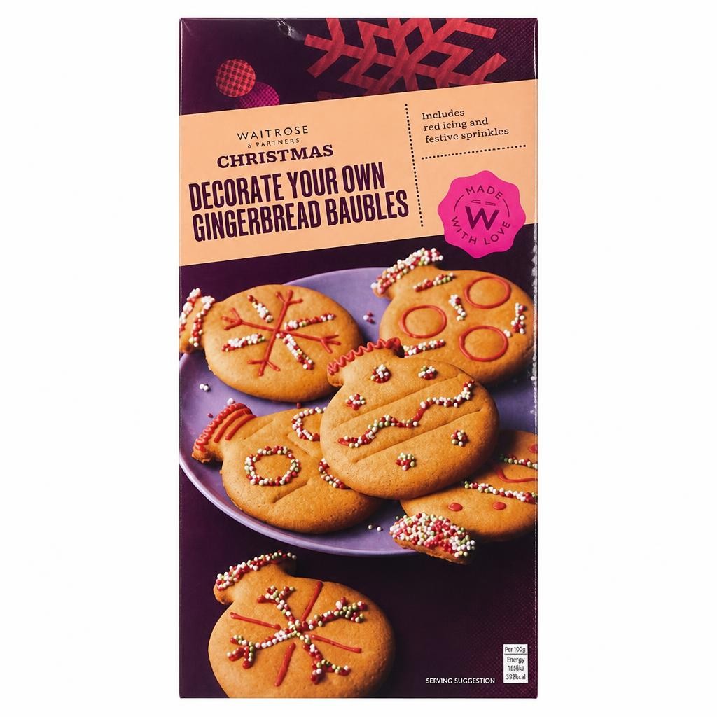 Waitrose Christmas Decorate Your Own Gingerbread Baubles