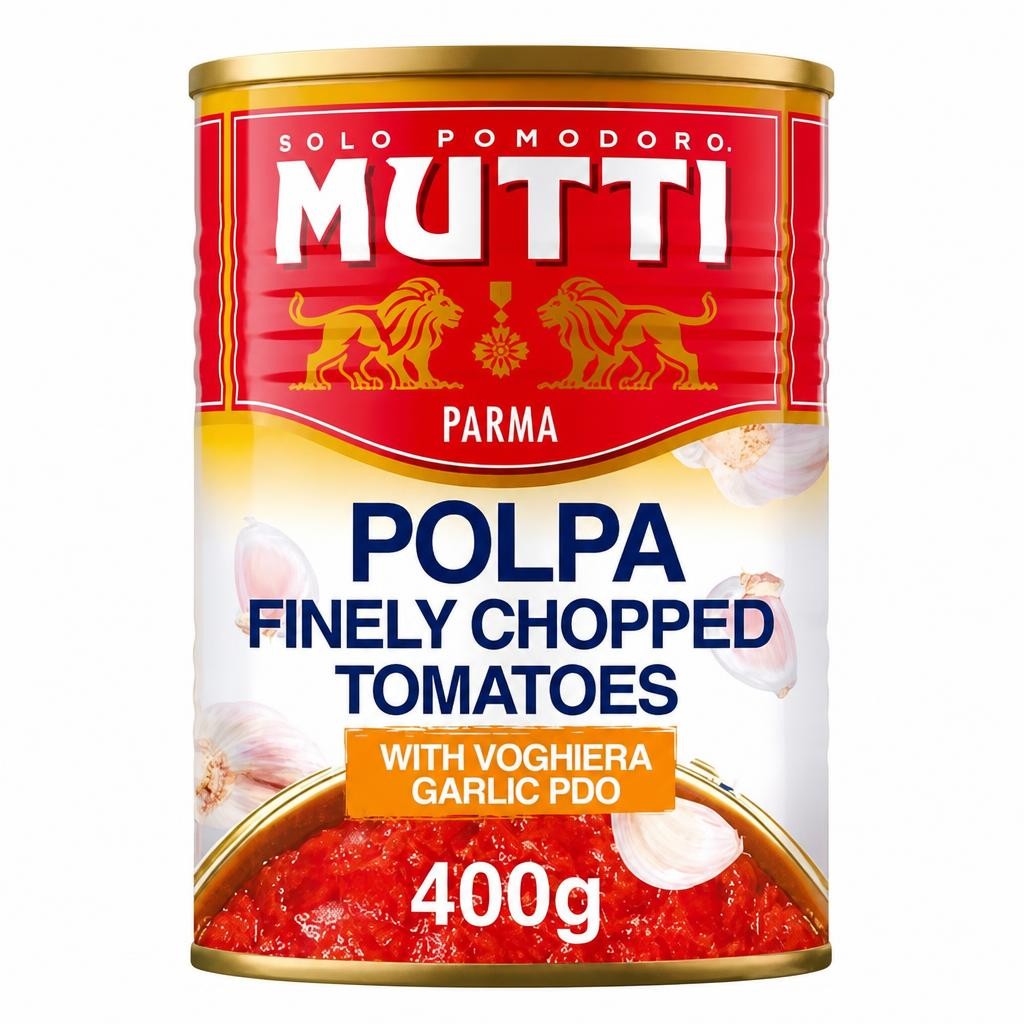 Mutti Finely Chopped Tomatoes with Garlic