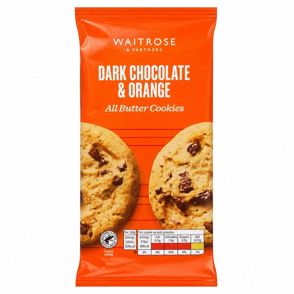 Waitrose Dark Chocolate & Orange All Butter Cookies