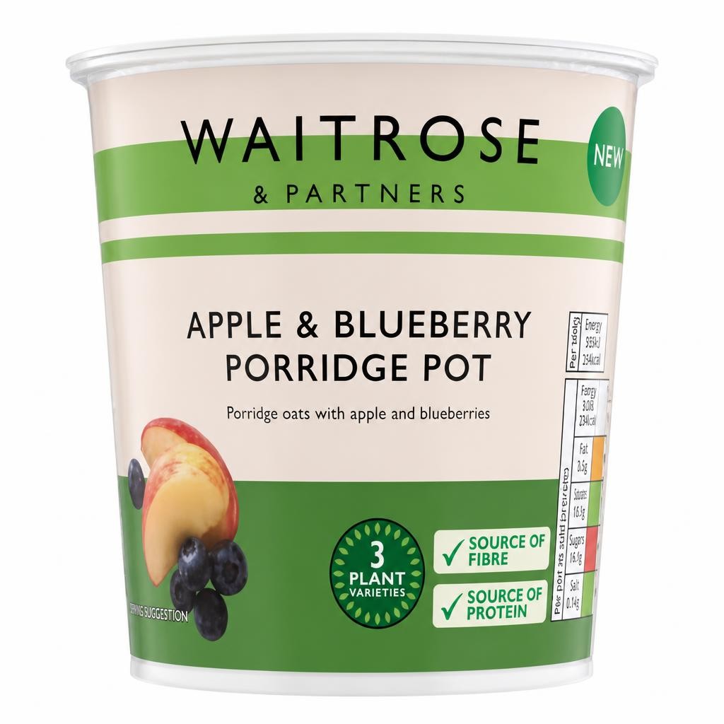 Waitrose Apple & Blueberry Porridge Pot