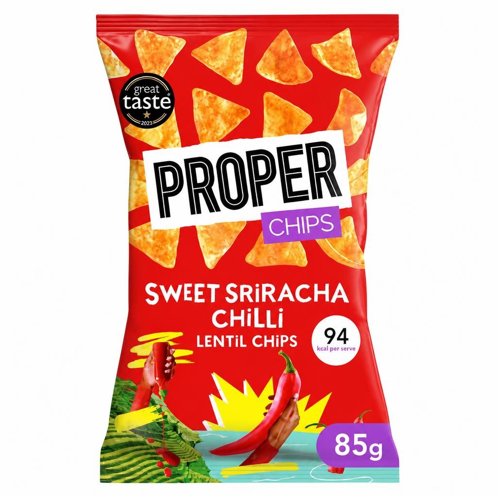 Proper Chips Sweet Sriracha Chilli Lentil