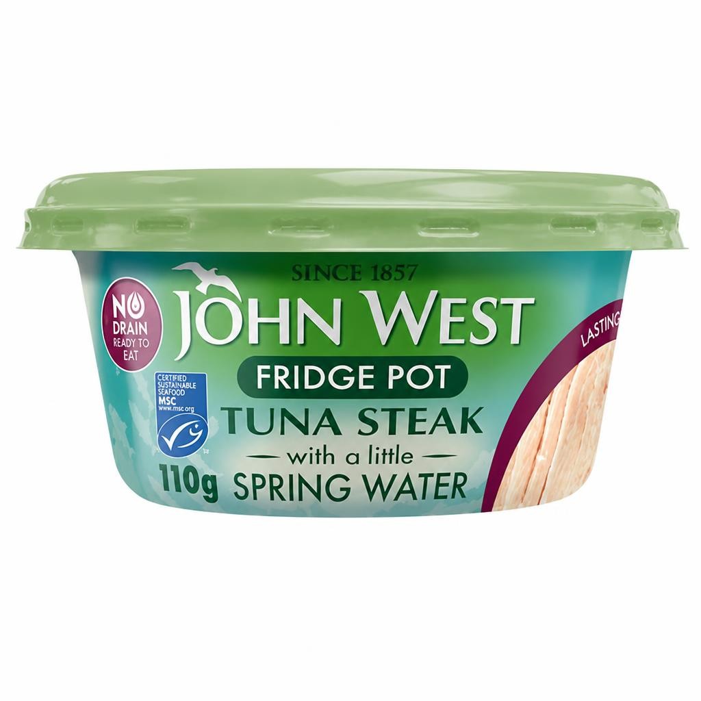John West No Drain Fridge Pot Tuna Steak with a Little Spring Water MSC 110g
