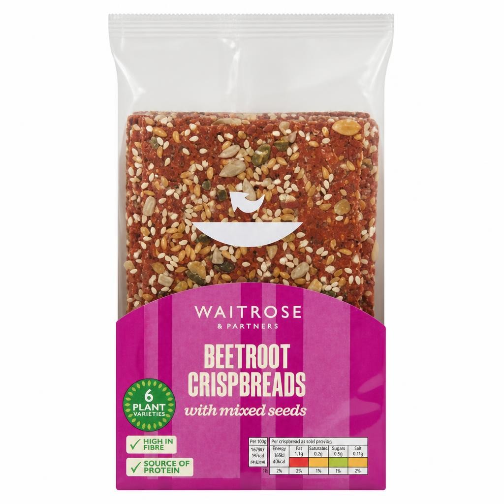 Beetroot crispbreads with mixed seeds