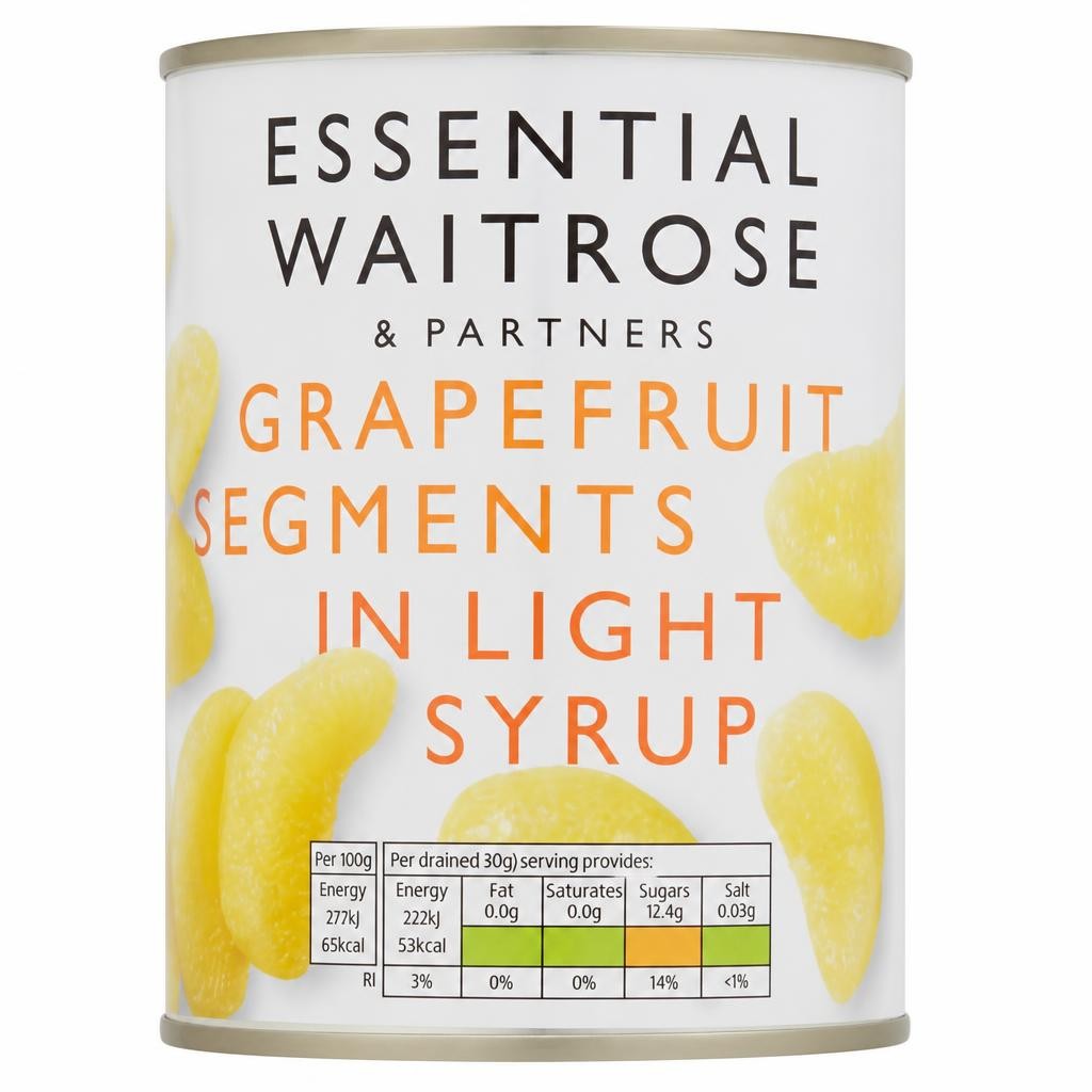 essential Waitrose grapefruit segments in light syrup