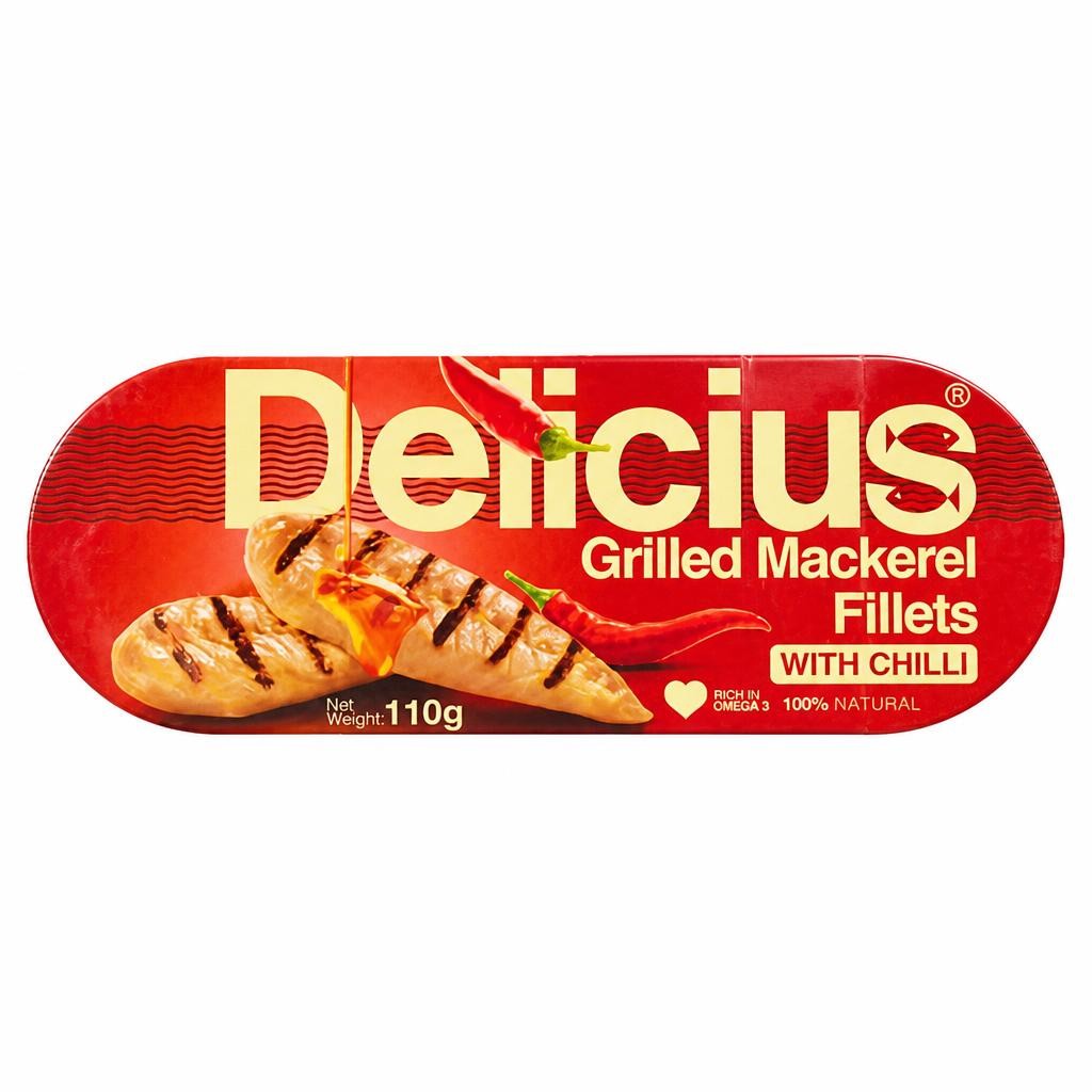 Delicius Grilled Mackerel Fillets with Chilli in Olive Oil