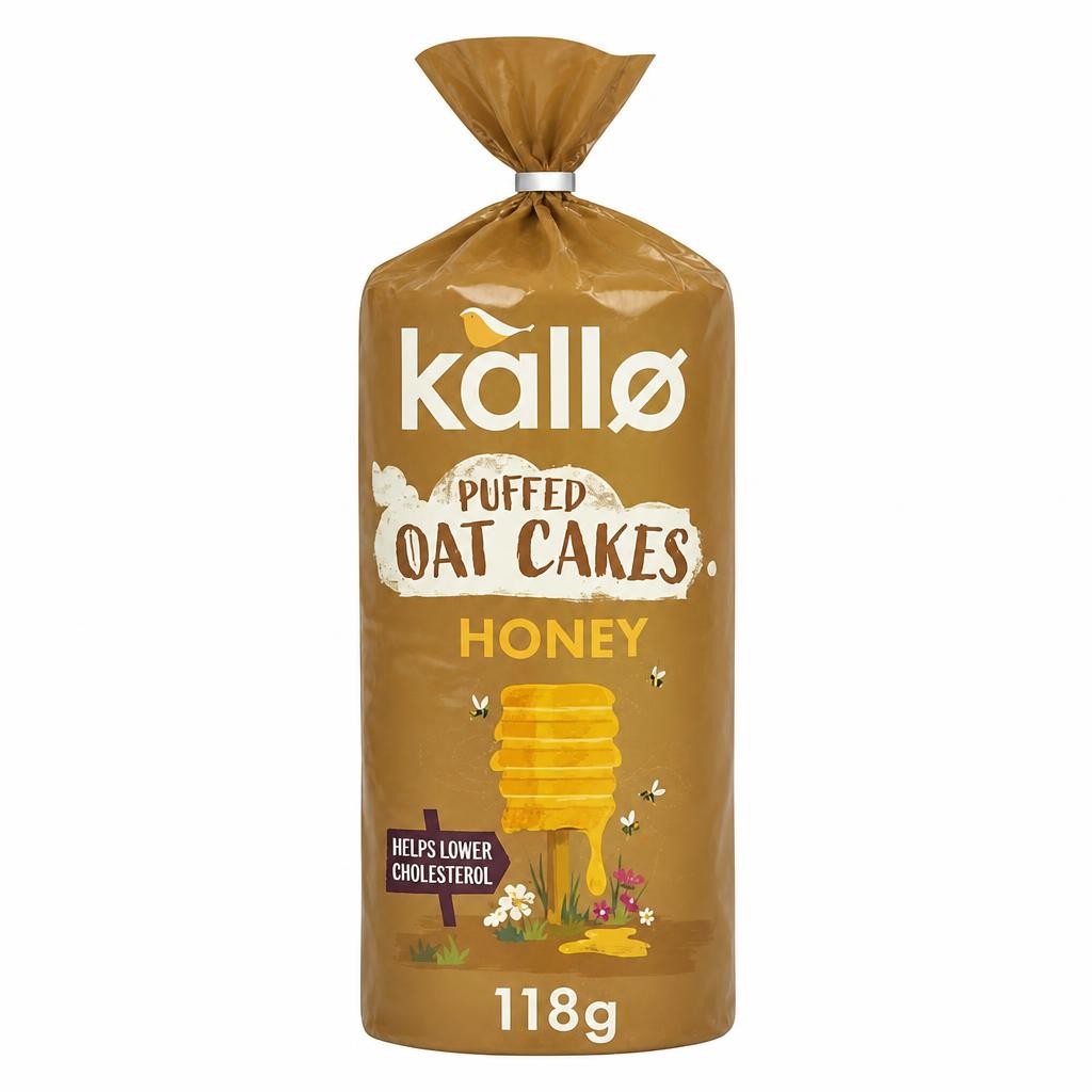 Kallo Puffed Oat Cakes Honey
