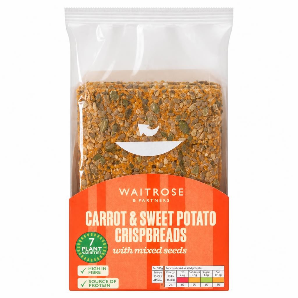Carrot & sweet potato crispbreads with mixed seeds