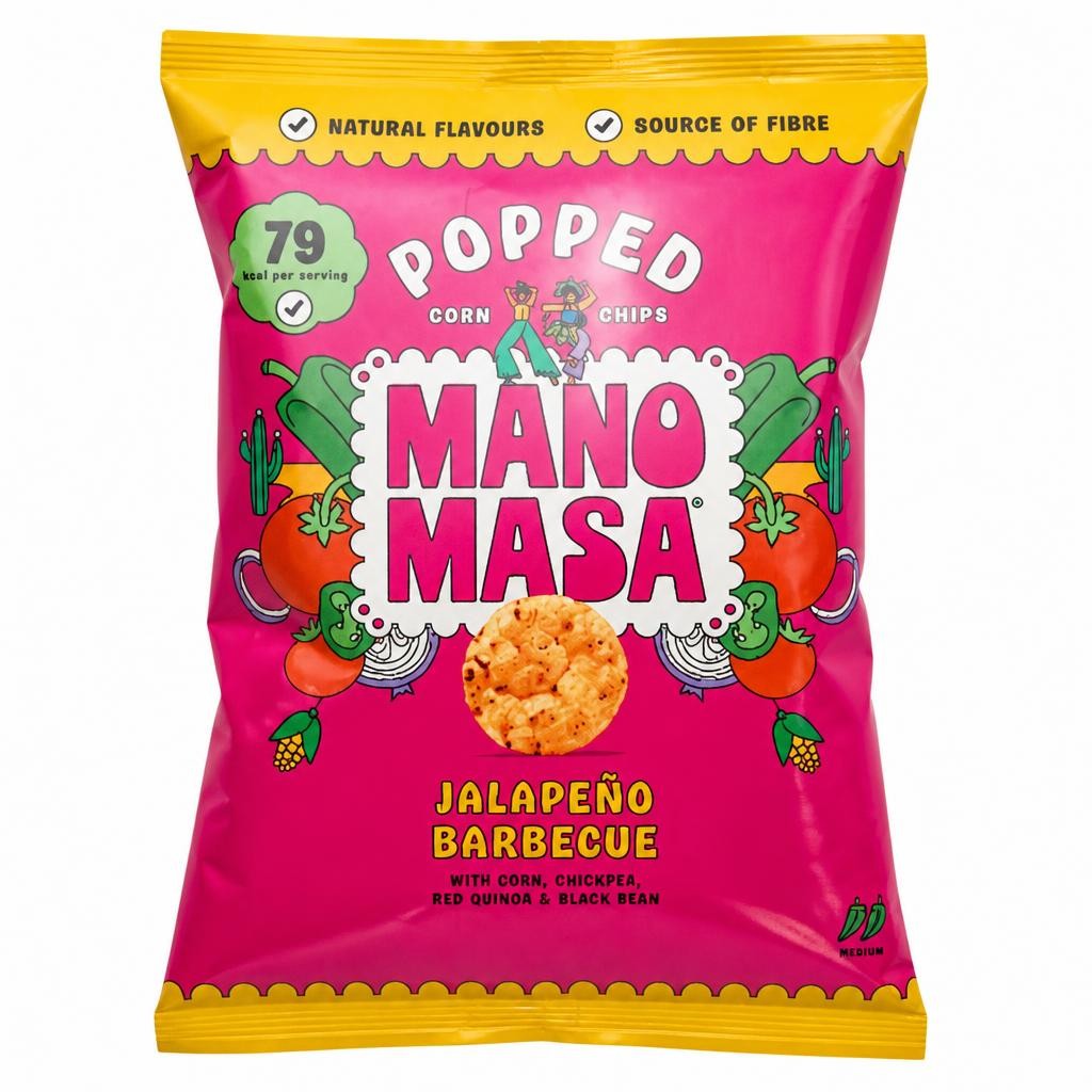 Manomasa Jalapeño Barbecue Popped Corn Chips