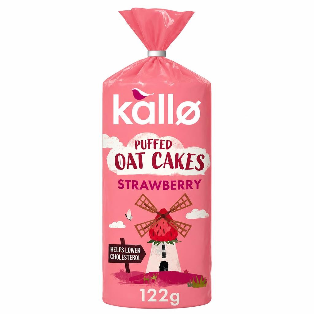 Kallo Puffed Oat Cakes Strawberry