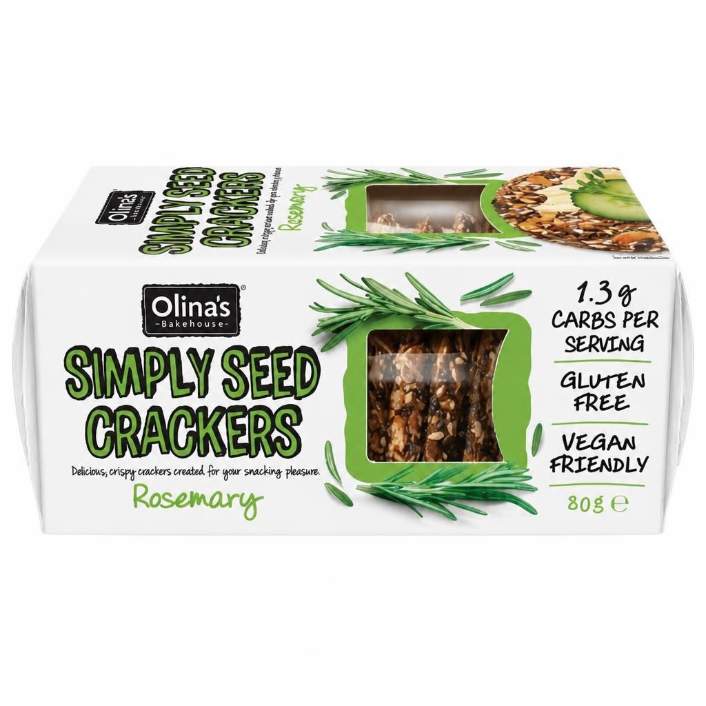Olina's Gluten Free Simply Seed Crackers Rosemary