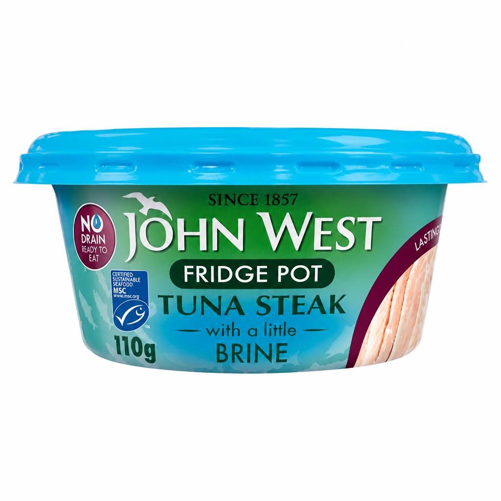 John West No Drain Fridge Pot Tuna Steak with a Little Brine MSC 110g
