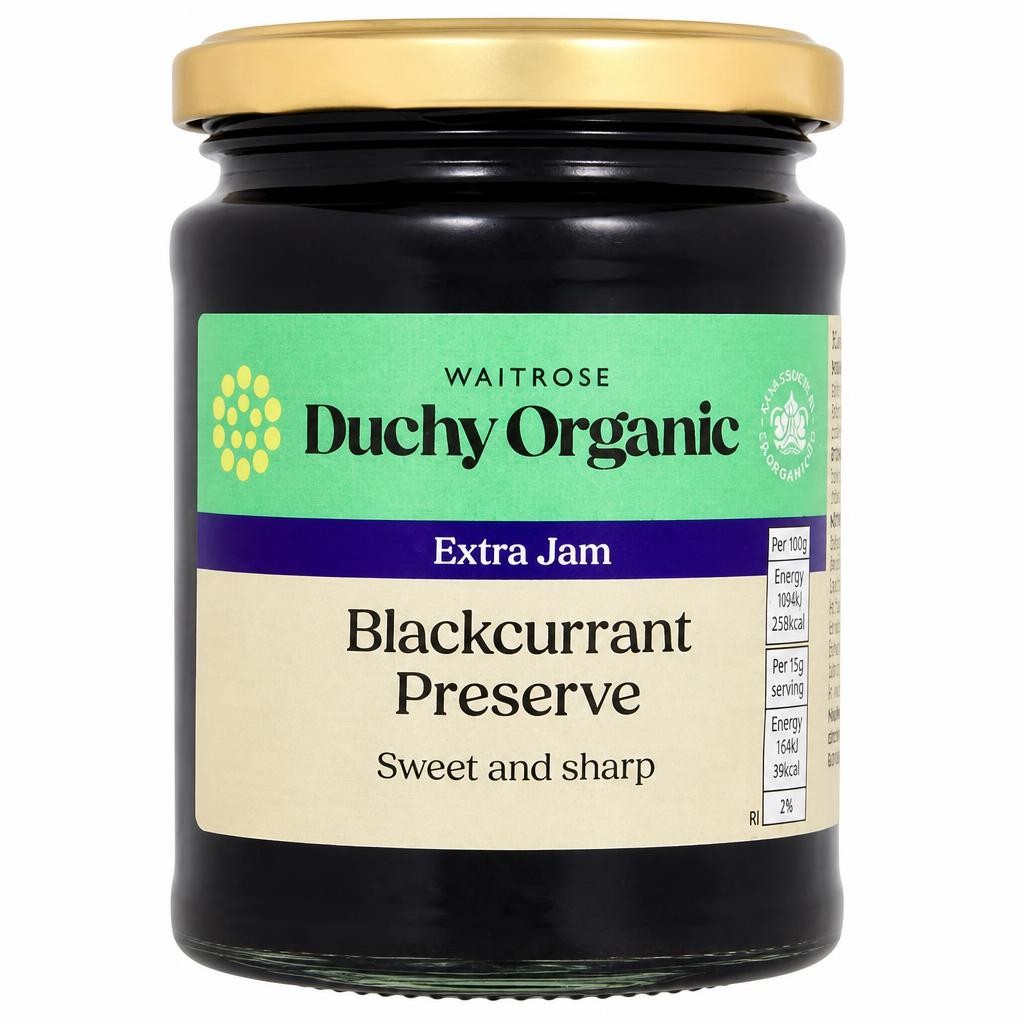 Duchy Organic Blackcurrant Preserve Extra Jam