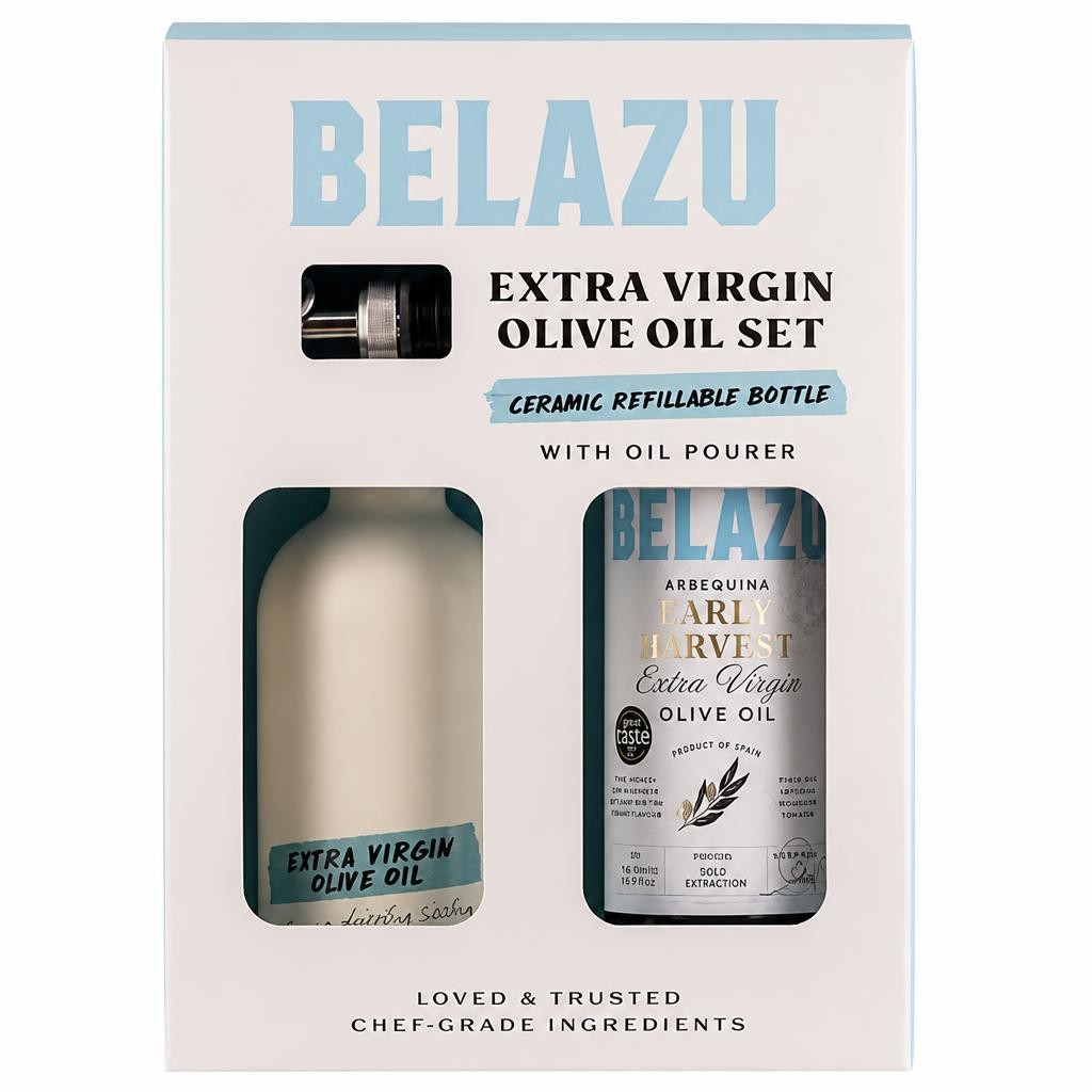 Belazu Extra Virgin Olive Oil Set with Oil Pourer