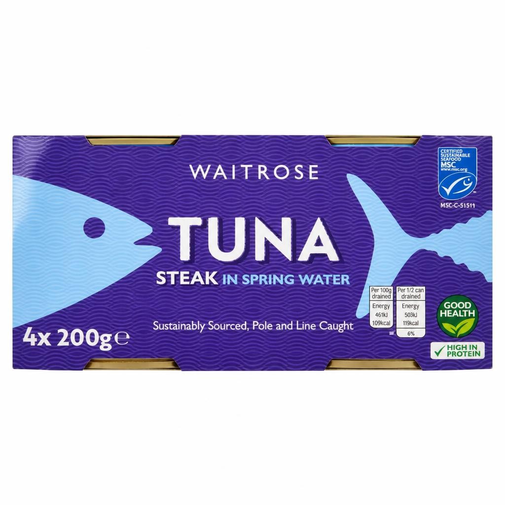 Waitrose MSC Tuna Steak In Spring Water