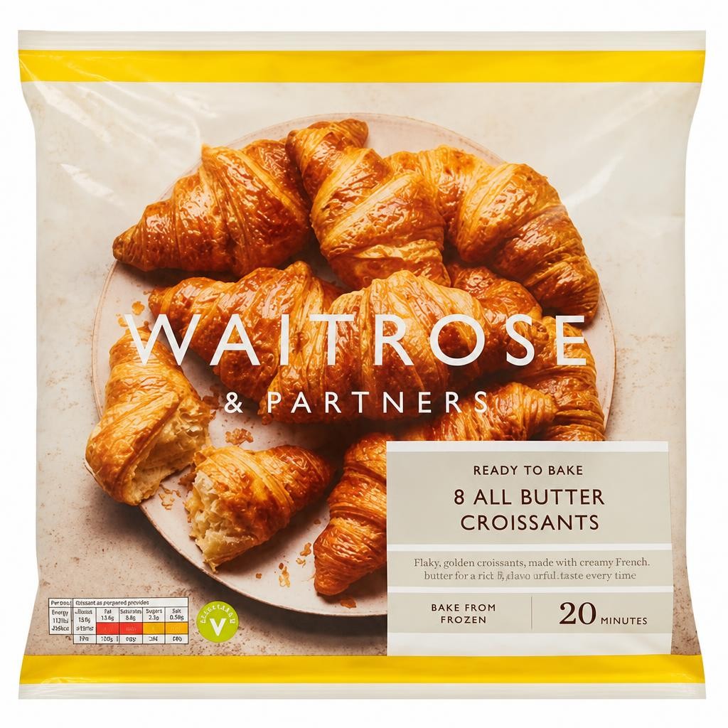 Waitrose Frozen 8 Butter Croissants