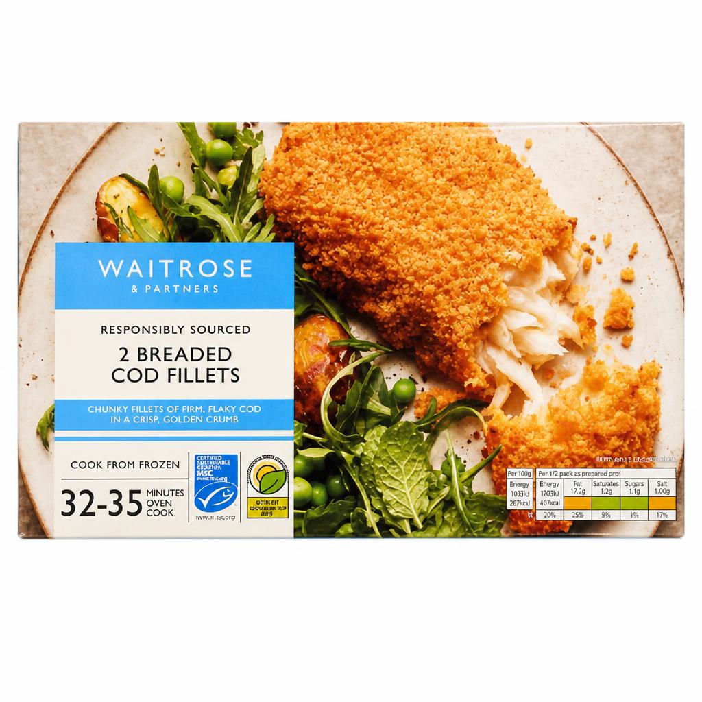 Waitrose Frozen 2 Breaded Cod Fillets